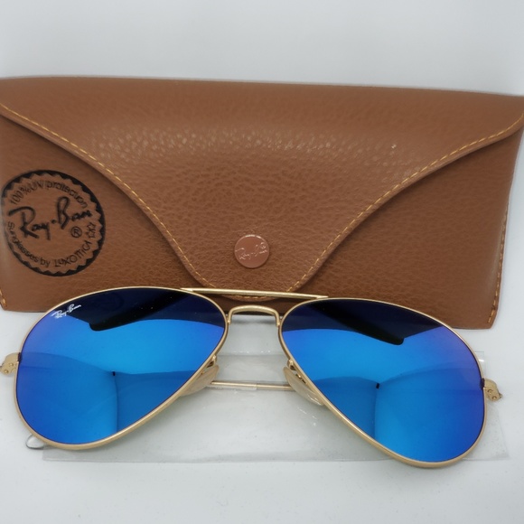 Ray Ban Sunglasses AVIATOR FLASH LENSES Unisex - Picture 2 of 8